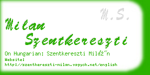 milan szentkereszti business card